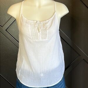 DECREE White Cotton Coastal Cowgirl Boho Peasant Top Size Medium